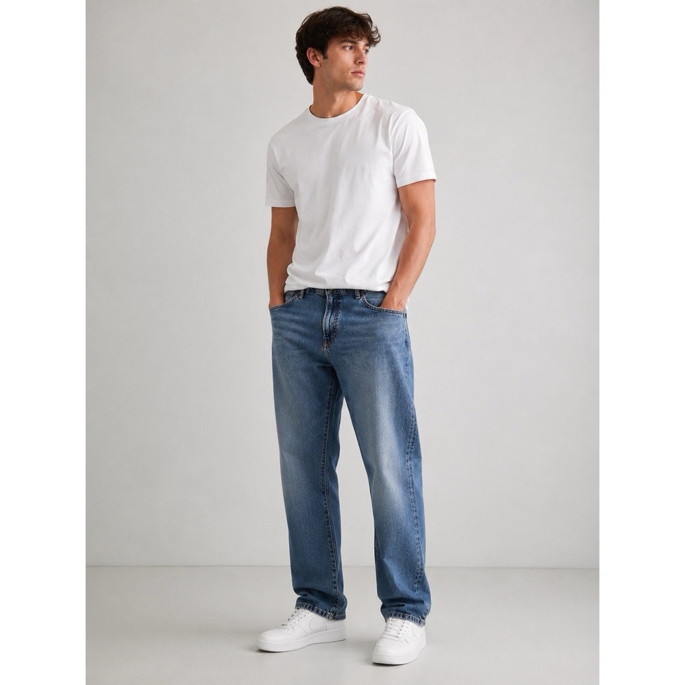 Polo Ralph Lauren Jeans Mens 40x32 Blue Varick Slim Straight Light Wash Denim